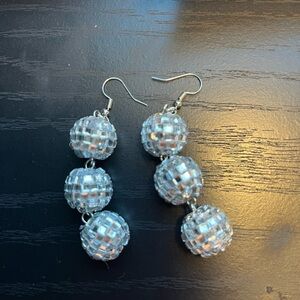 Elegant Silver disco-ball Earrings